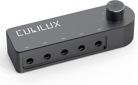Cubilux Bidirectional 3.5mm Audio Switcher, Stereo 1/8” Aux Selector Box by Cubilux