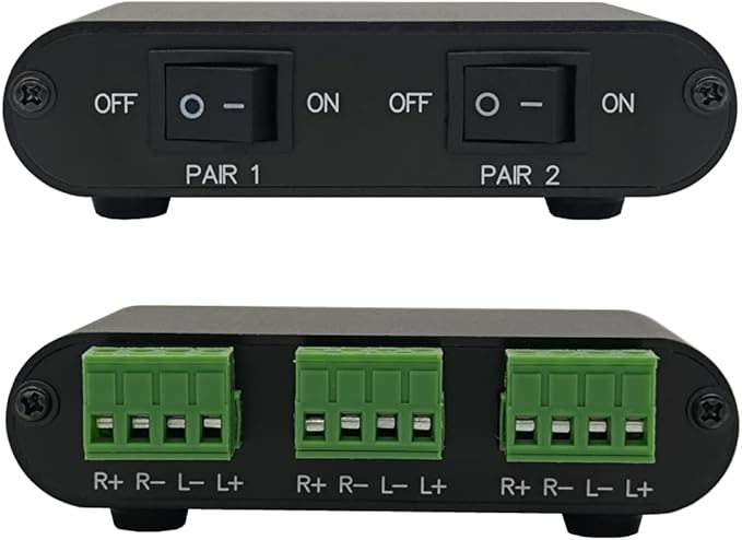 TENEALAY 2-Way Audio Stereo Speaker selector Switcher Box, Combiner Multi Zone by TENEALAY