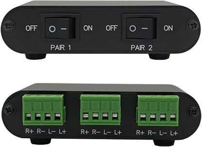 TENEALAY 2-Way Audio Stereo Speaker selector Switcher Box, Combiner Multi Zone by TENEALAY