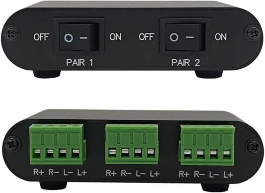 TENEALAY 2-Way Audio Stereo Speaker selector Switcher Box, Combiner Multi Zone by TENEALAY