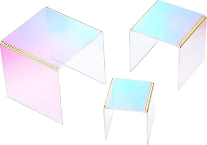 Chuangdi 2 Sets Acrylic Display Risers, Product Stand, Jewelry Display Riser - Image 2