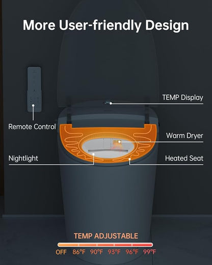 EPLO Smart Toilet Bidet with Auto Open Close, Foam Shield, 1000G MaP Flush Score - Image 6
