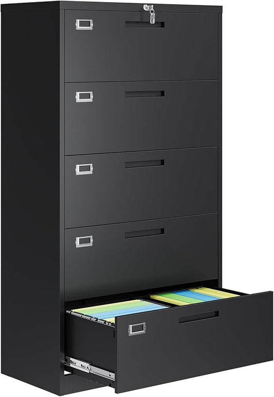 5 Drawer File Cabinets for Home Office, Metal Filing Cabinet by AFAIF