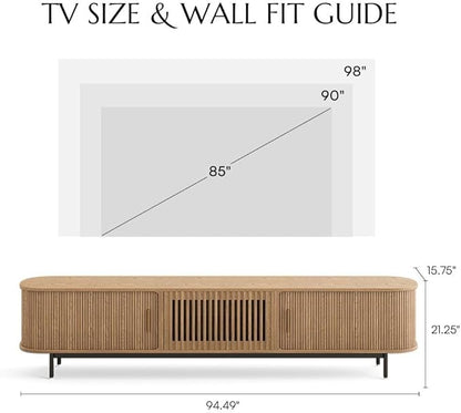 POVISON Fully-Assembled Mid Century Modern TV Stand - Image 5