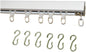 Ceiling Curtain Track Set with Wheeled Carriers and Hooks (9' in 2 Sections-White)