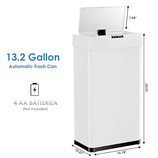 AthLike Sensor Trash Can, Touchless Motion Sensor Trash Bin, Smart Automatic - Image 2