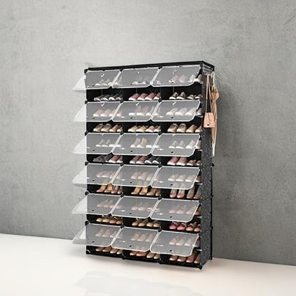 ROJASOP Portable Shoe Rack Organizer, 72 Pairs Covered Shoe Rack Shoe Organizer - Image 5