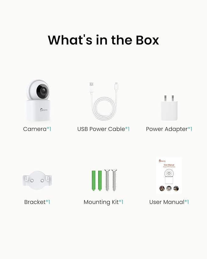 3K Indoor Security Camera 360°PTZ Home Baby/Pet Monitor, Auto Tracking - Image 8