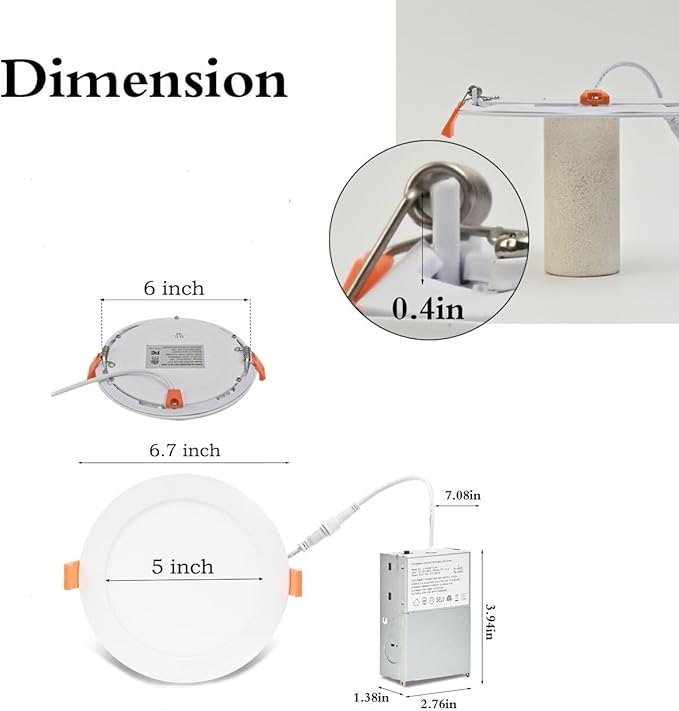 MKUJOO 48 Pack 6 Inch Ultra-Thin LED Recessed Ceiling Light - Image 4