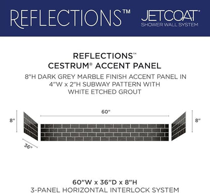 Miseno MSW-603696RFL Readyset 60" X 36" X 96" Fifteen Panel Alcove Shower Wall - Image 6