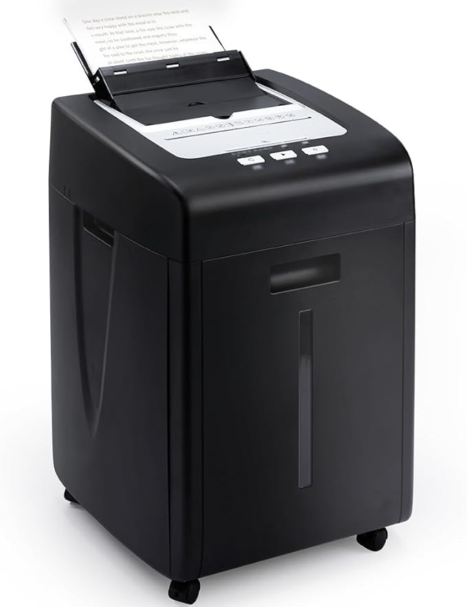 Commercial Autofeed Paper Shredder: 200 Sheets P-5 Micro Cut Shreds by Unknown