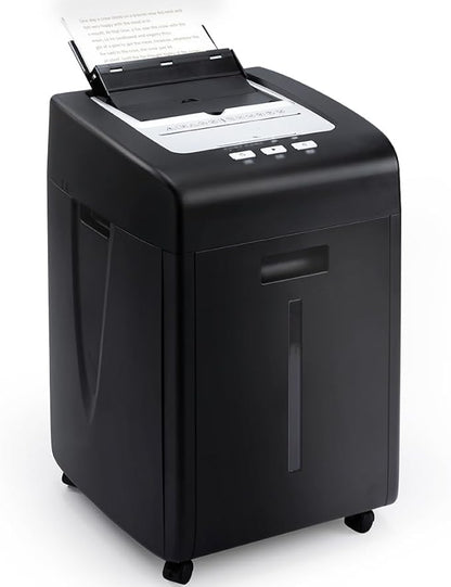 Commercial Autofeed Paper Shredder: 200 Sheets P-5 Micro Cut Shreds by Unknown