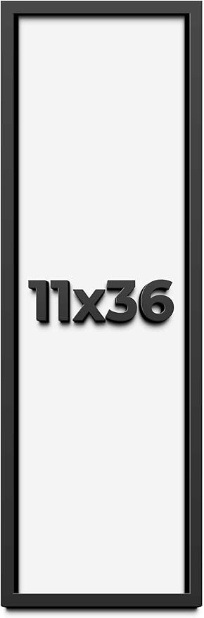 11x36 Shadow Box Frame Black | 1 Inch Deep Solid Wood Shadowbox Display Frame | by CustomPictureFrames