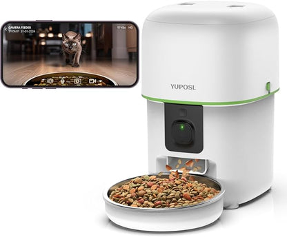 Automatic Cat Feeder with Camera - 5G WiFi Auto Cat Food Dispenser by Yuposl