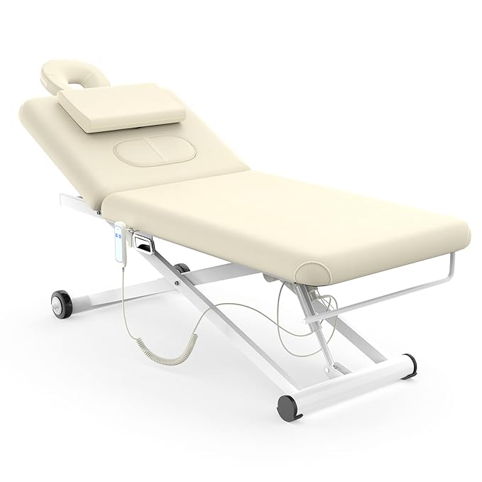 Electric Massage Table, Electric Lift Motor Height adjustable and Manual by Brandpouseayar