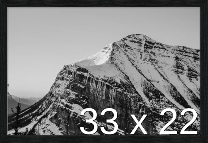 Frame It Easy 33 x 22 Black Grain Wood Frame by FrameItEasy