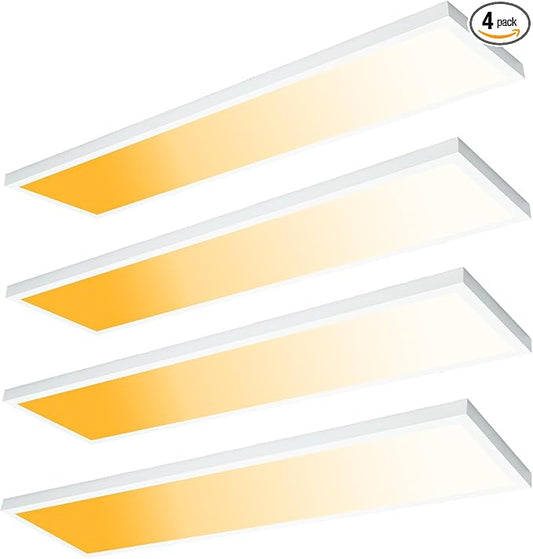 Mcacggo 1x4 LED Flat Panel Light Flush Mount 4-Pack, 3000K/4000K/5000K by Mcacggo