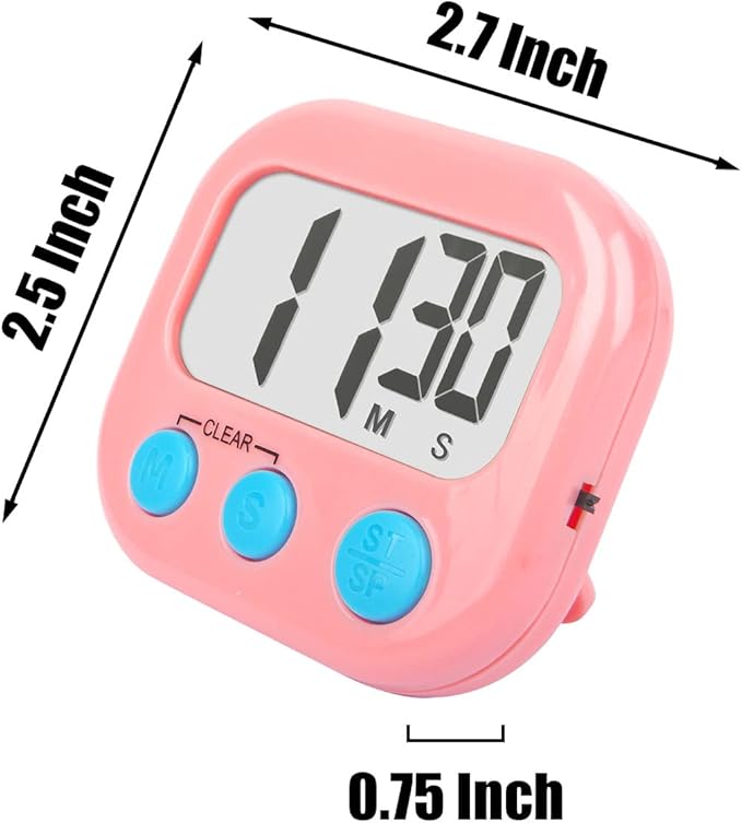 2 Pack Classroom Timers for Teachers Kids Large Magnetic Digital Timer Blue Pink - Image 4