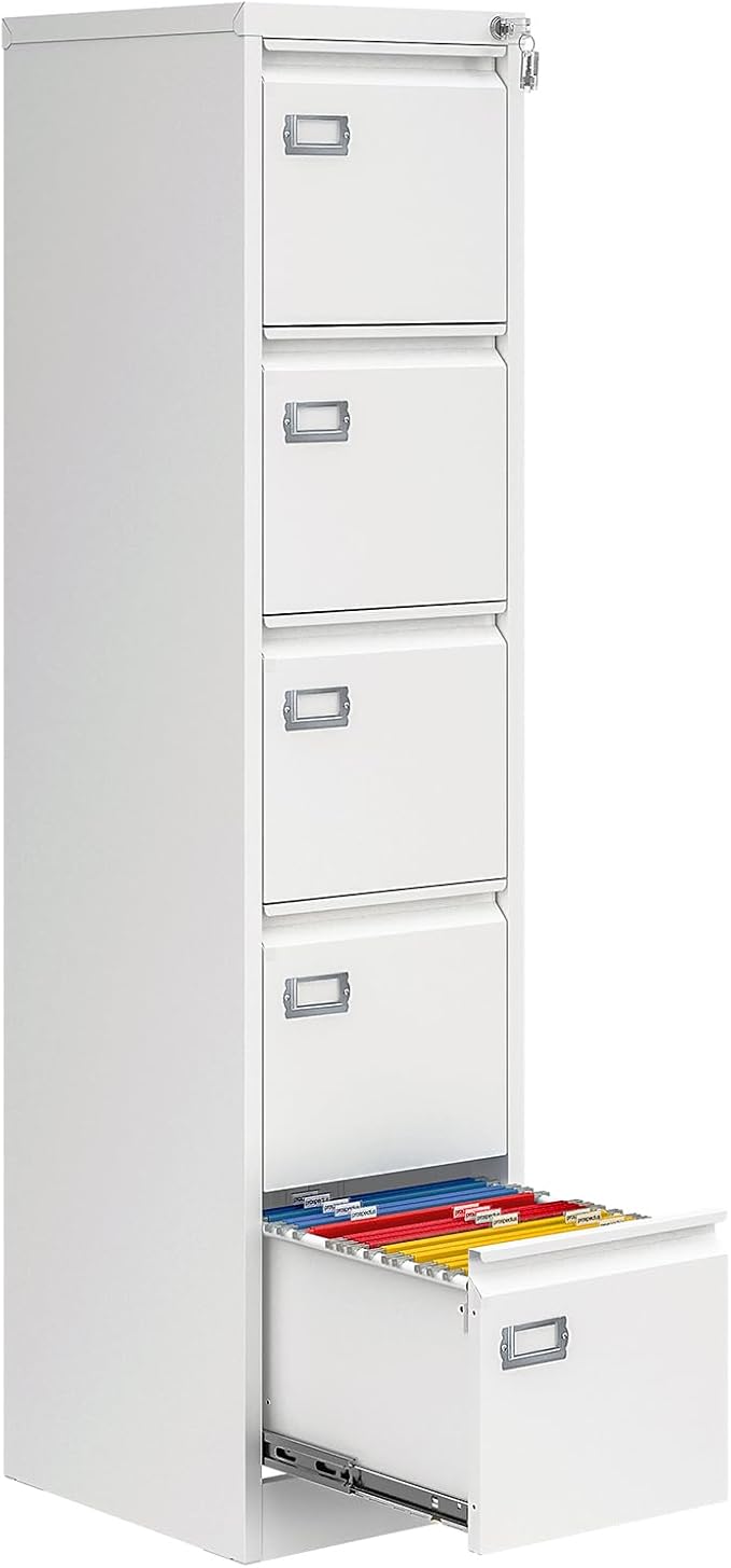5 Drawer File Cabinet with Lock, Metal Filing Cabinets by AFAIF