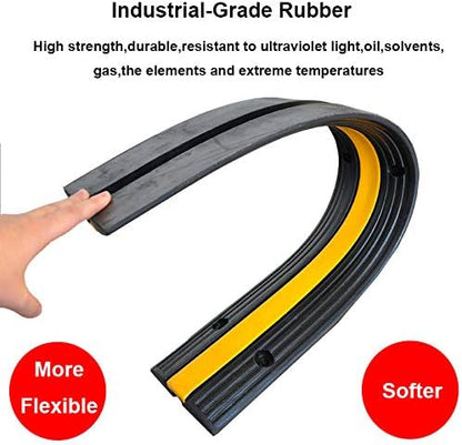 Reliancer 4 Pack 1-Channel Rubber Cable Protector Ramp Traffic Speed Bump - Image 4
