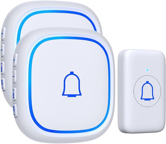 Wireless Doorbell with 2 Receivers IP66 Waterproof 1000ft Range Door Bell by LetsWill