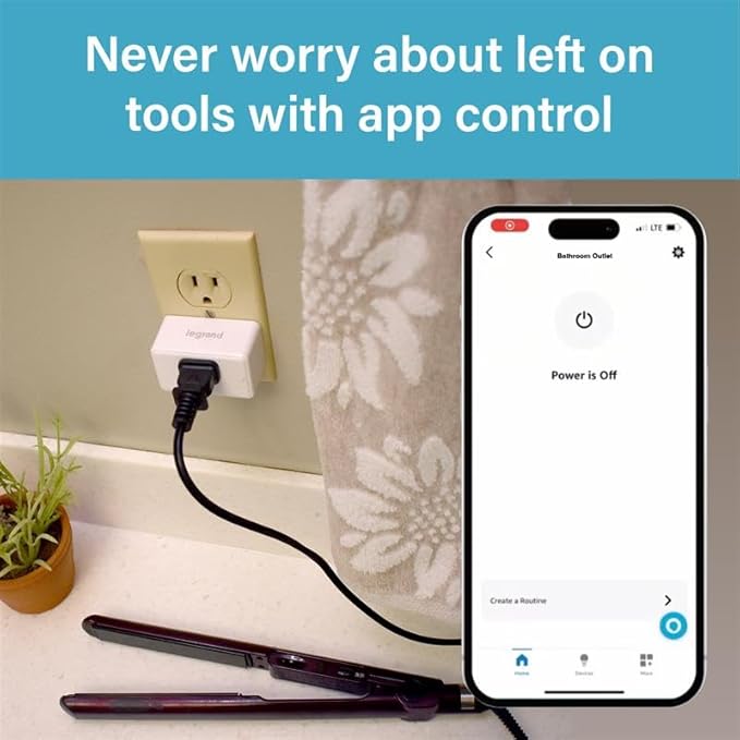 Legrand Radiant® Wi-Fi Matter Smart Plug Matter Hub Required 15A, Easy Setup - Image 4