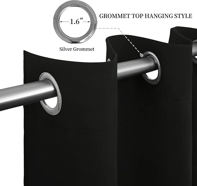 Easy-Going Blackout Curtains for Bedroom, Solid Thermal Insulated Grommet and - Image 5
