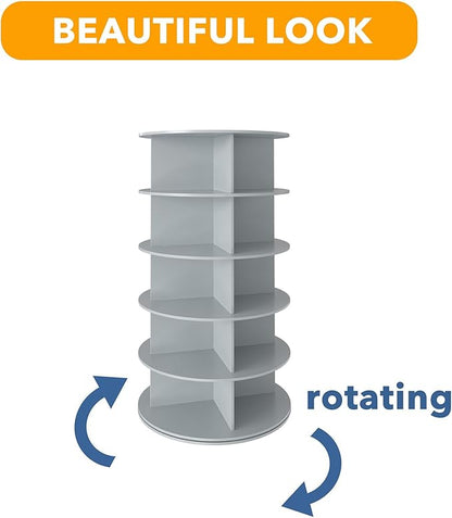 SpaceAid 5 Tier Rotating Shoe Rack Tower, Spinning Shoe Display Lazy Susan - Image 7