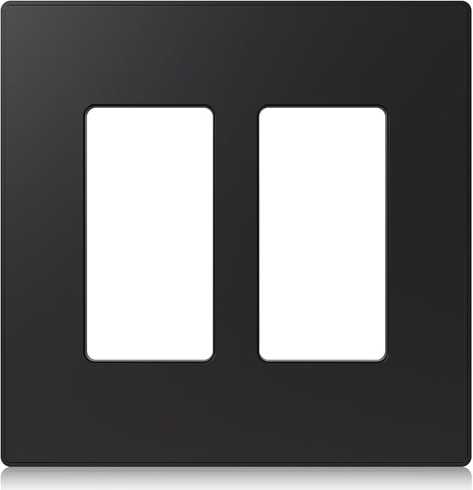 ELEGRP 2-Gang Screwless Decorative Wall Plates, Mid-Size 4.88" height x 4.94" by ELEGRP%7CELEGROUP