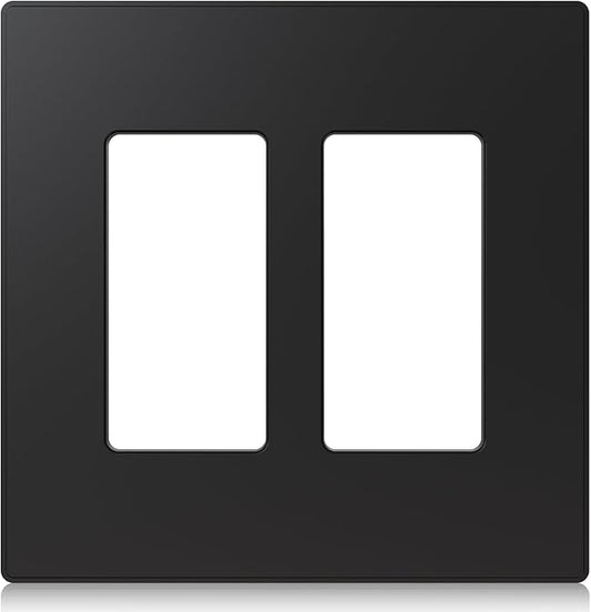 ELEGRP 2-Gang Screwless Decorative Wall Plates, Mid-Size 4.88" height x 4.94" by ELEGRP%7CELEGROUP