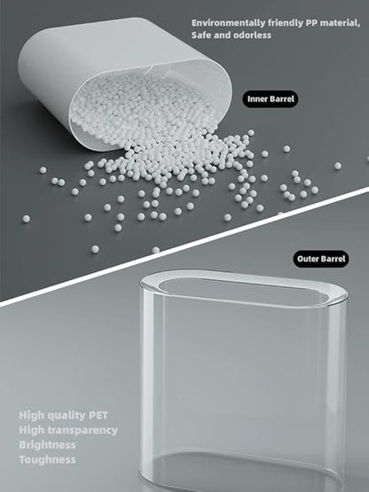 IEEK Small Waste Basket Slim Trash Can 3.2 Gallon/12L Clear and White Garbage - Image 6