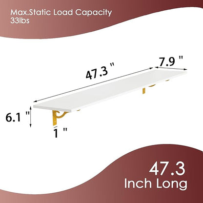 DINZI LVJ Long Wall Shelves, 47.3" Large Floating Shelves Set of 4, Farmhouse - Image 3