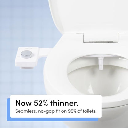 TUSHY Fresh Cool Water Bidet: Ultra Slim Toilet Seat Attachment Easy DIY - Image 5
