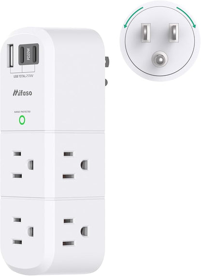 PD20W USB Outlet Extender Surge Protector - by Mifaso