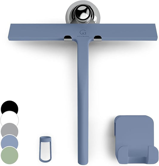 GÜTEWERK Shower Squeegee for Glass Doors, Silicone Window Squeegee, Bathroom by G%C3%9CTEWERK