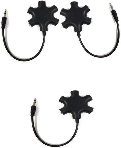 Headphone Audio Splitter 5 Ways Adaptor Audio Stereo Cable 3.5mm Male to 5 Port by JWCE.