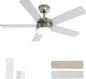 POCHFAN 42 Inch Brushed Nickel Ceiling Fans by POCHFAN