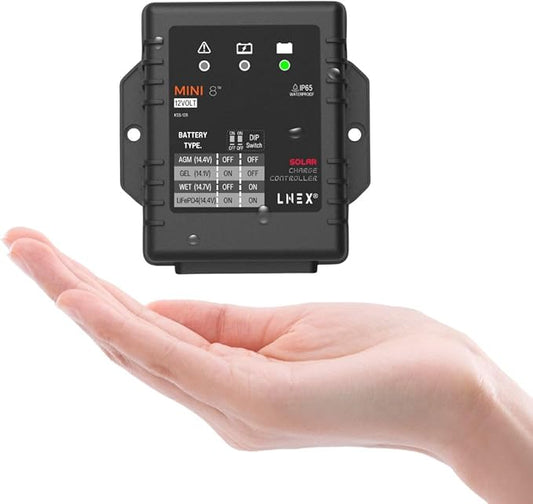 Solar Charge Controller Waterproof 8A, 12V Mini Solar Panel Battery Intelligent by LNEX