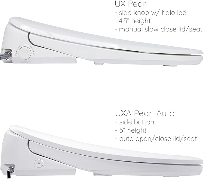 ALPHA BIDET UXA Pearl Auto Bidet Toilet Seat in Elongated White | Endless Warm - Image 4