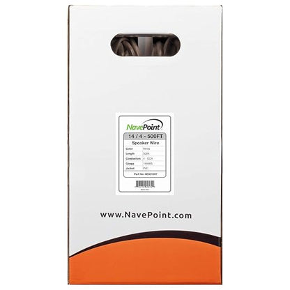 NavePoint 500ft in Wall Audio Speaker Cable Wire CL2 14/4 AWG Gauge 4 Conductor - Image 2