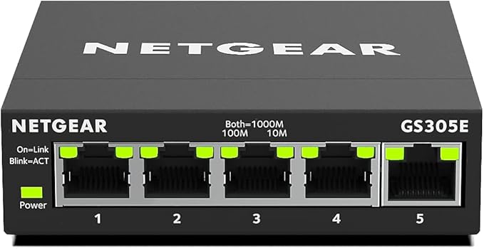 NETGEAR 5-Port Gigabit Ethernet Easy Smart Managed Essentials Switch by NETGEAR