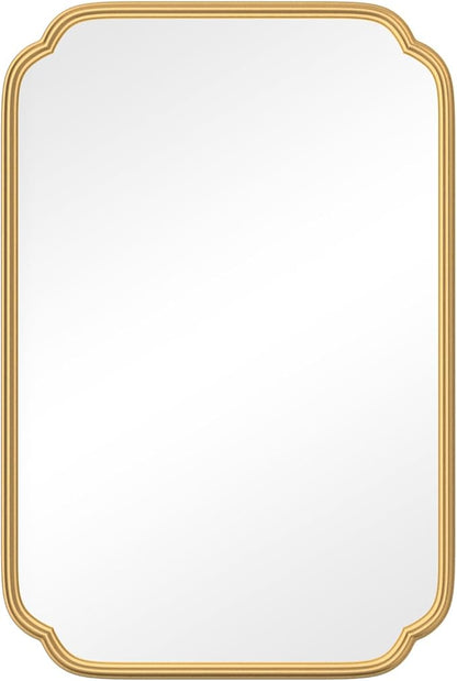 Gold Bathroom Mirror for Wall 20" x 30" Modern Rounded Corner Rectangle Mirror - Image 9