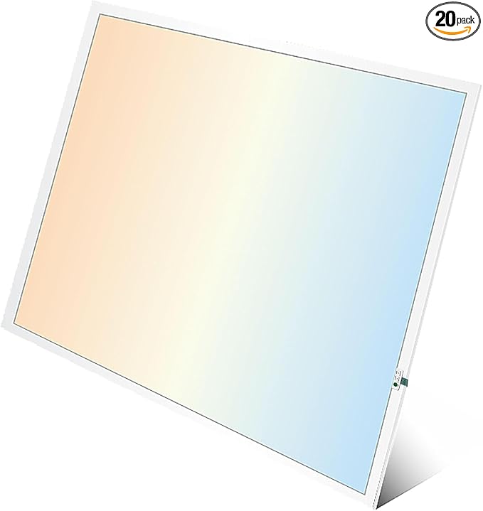 2X2 LED Flat Panel Light Emergency Battery Backup, 40W-3000K/4000K/5000K by LED+ENERGY+PLUS