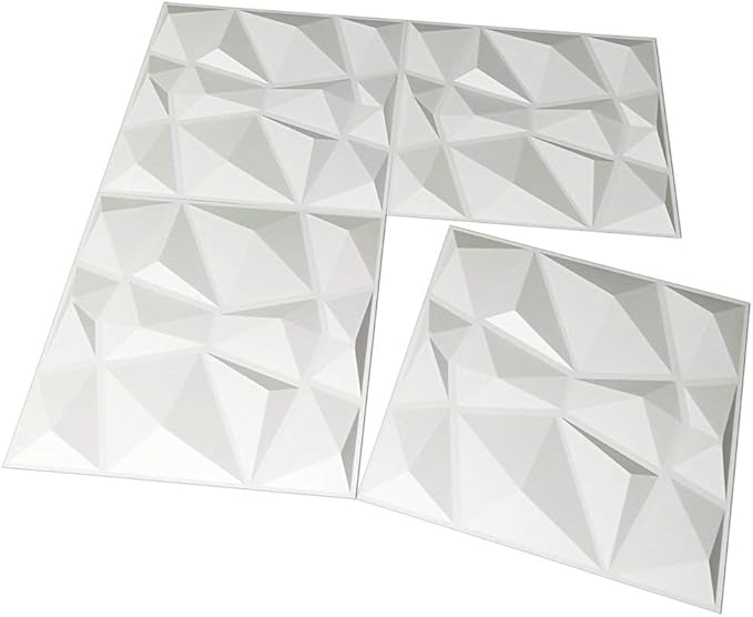Art3d 12 Pack 3D Diamond Design Wall panels 19.7"x19.7" PVC Panel - Image 5