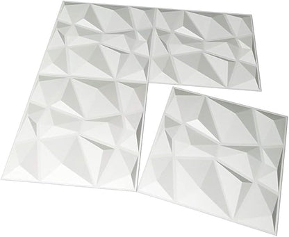 Art3d 12 Pack 3D Diamond Design Wall panels 19.7"x19.7" PVC Panel - Image 5