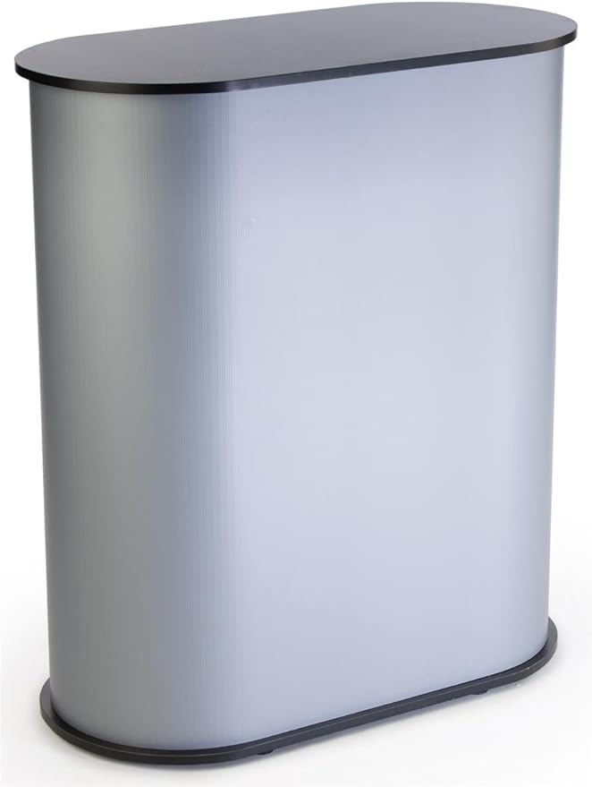 Trade Show Counter with Satin Gray Sidewalls, Interior Shelf, Lightweight by Displays2go