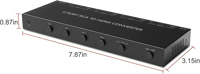 4 Port RCA to HDMI Converter 1080P/720P RCA Composite CVBS AV Switch to HDMI - Image 5