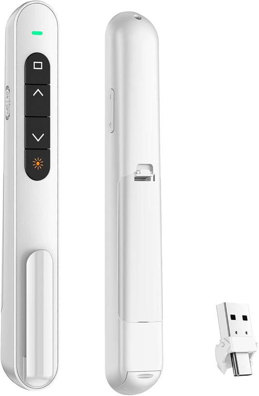 QUI Presentation Clicker for PowerPoint, RF 2.4GHz USB C Wireless Presenter by QUI