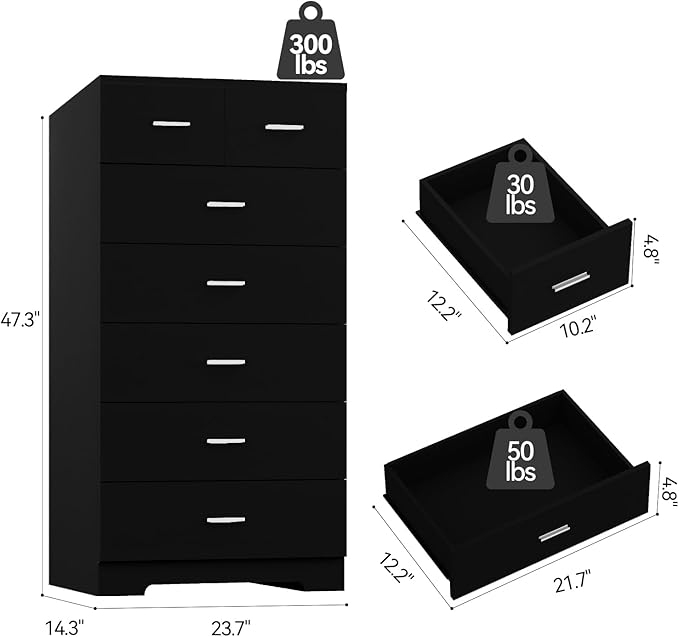 47.3" Tall Dresser for Bedroom Chests of Drawers - Image 3
