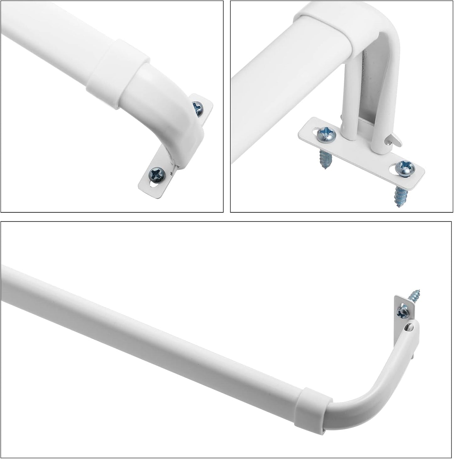 Sratte Curtain Rod Bracket Curtain Rod Single Hardware Brackets Spreader Wall Hooks with Screws Window Hardware Holders for Kitchen Accessories Supply(White,10 Pcs)